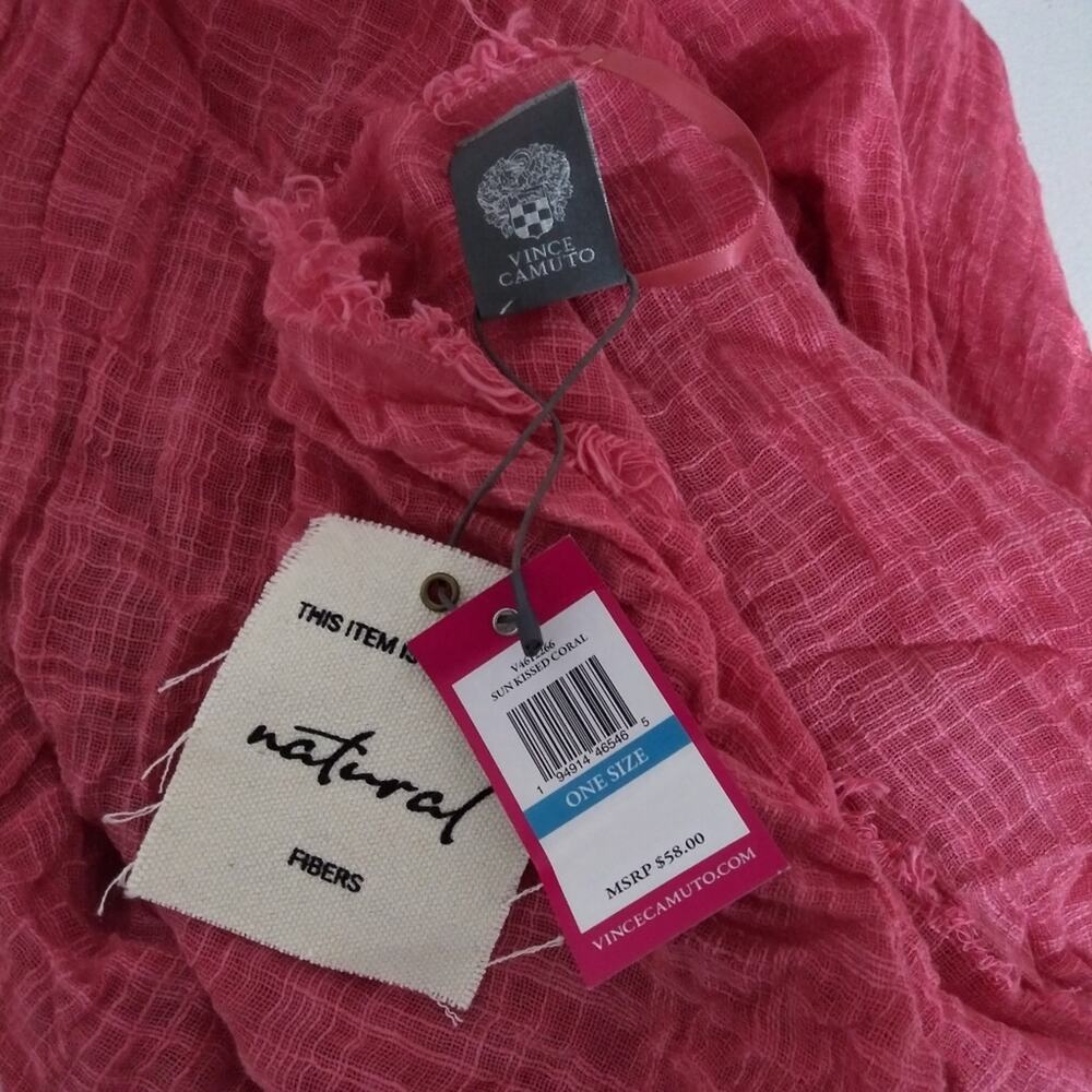 Vince Camuto Natural Sun Kissed Coral Cardigan Cover Up Beach Vacation Size OS - Picture 7 of 9
